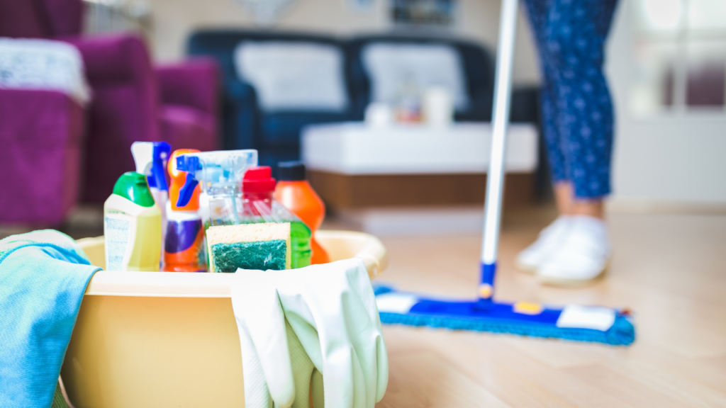 Minnesota homeowner cleaning and organizing a home before a scheduled buyer showing