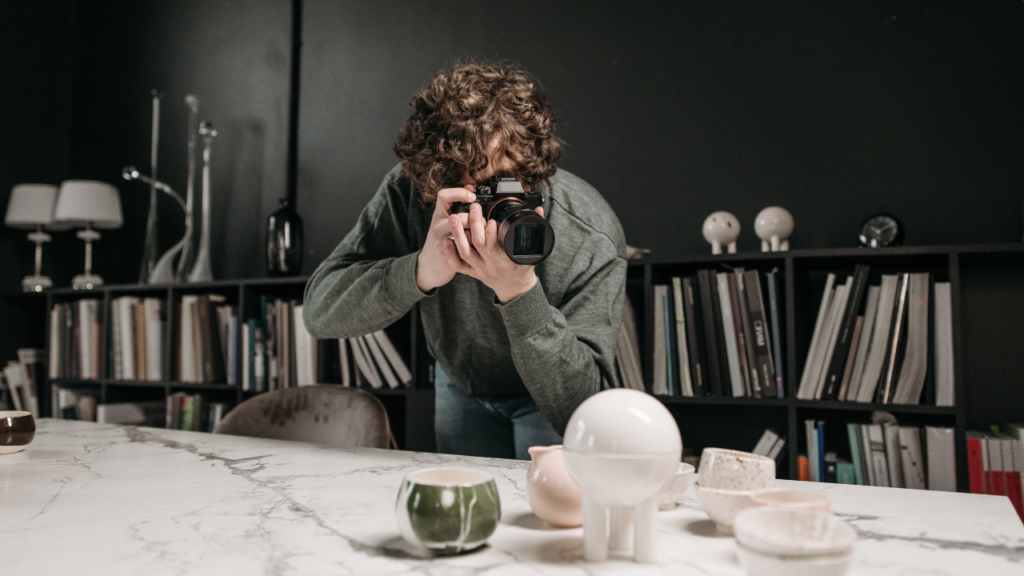 Professional real estate photographer capturing bright staged Minnesota home interior for online listing