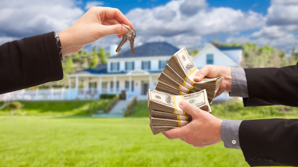 Minnesota home seller comparing a cash offer and a financed offer while reviewing purchase agreements