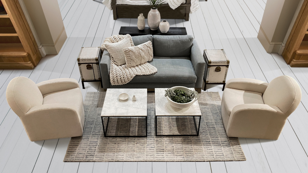 Minnesota home seller reviewing staging arrangement in living room to avoid common staging mistakes before listing their Twin Cities home for sale
