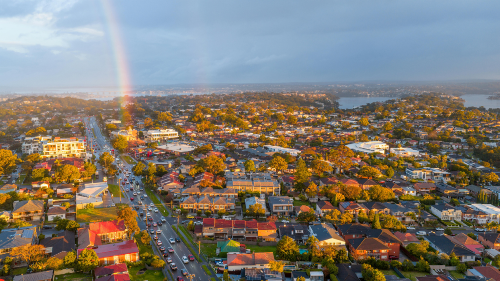 New home construction and open space in outer Twin Cities suburb showing the developing community character and generous housing lots available in Minnesota's outer metropolitan communities