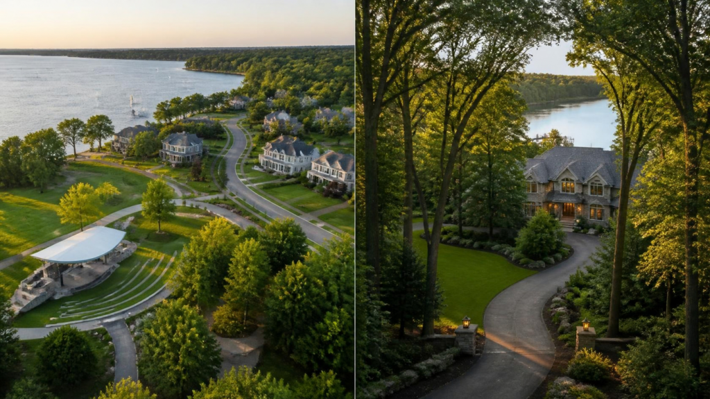 A suburban neighborhood street in the west metro representing the Plymouth and Minnetonka, Minnesota area.